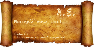 Mernyávecz Emil névjegykártya